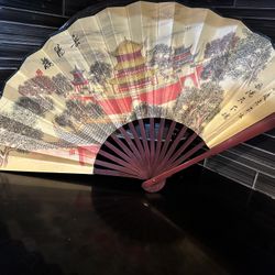 Vintage 13” Silk Fan