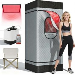 Portable Infrared Sauna Box w/ Red Light Therapy – Open Box Like New