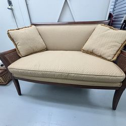 Ethan Allen Wood Framed Settee
