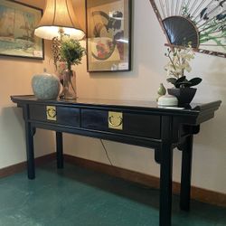 Asian Inspired Console Table with Storage