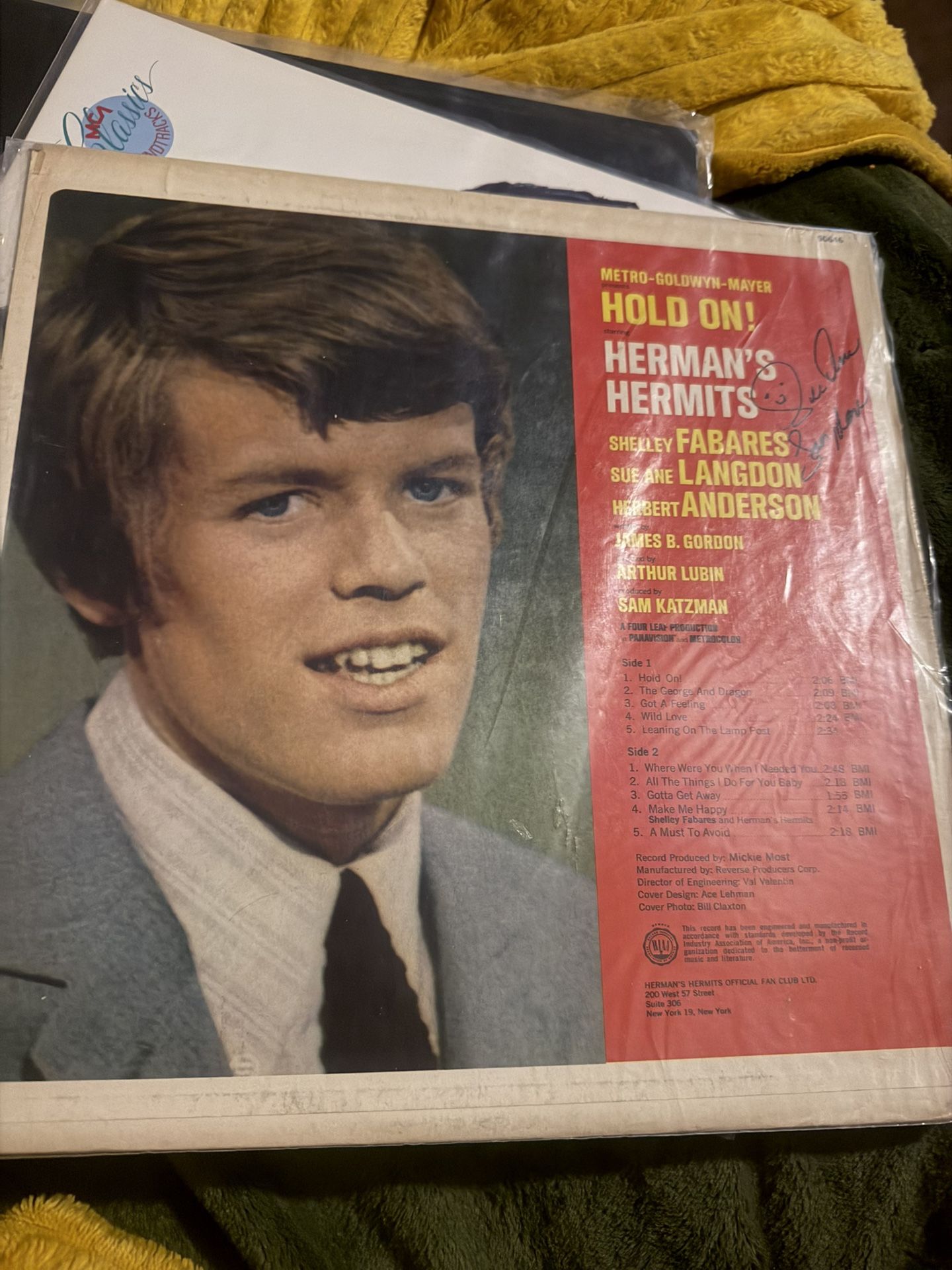 Sue Ann Langdon Signed Album Cover Only Golden Age Hollywood Star