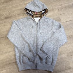 Gray Burberry full zip hoodie