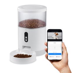 HOM Smart Pet Feeder - Automatic Cat Feeder and Dog Feeder with Portion Control and Programmable Feeding Time 4L