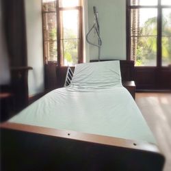 Medline Semi-Electric Bed, Trapeze, Overbed Table, Wedges, Underpads, Briefs, Towels BUNDLE!