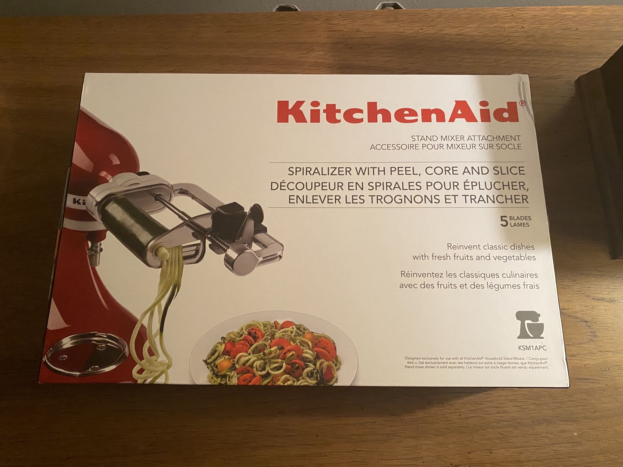 KITCHENAID Spiralizer (w/Peel, Core & Slice) Stand Mixer Attachment(KSM1APC) NIB