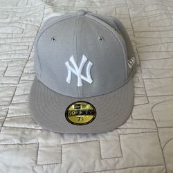 NY New Era Fitted Light Grey Hat