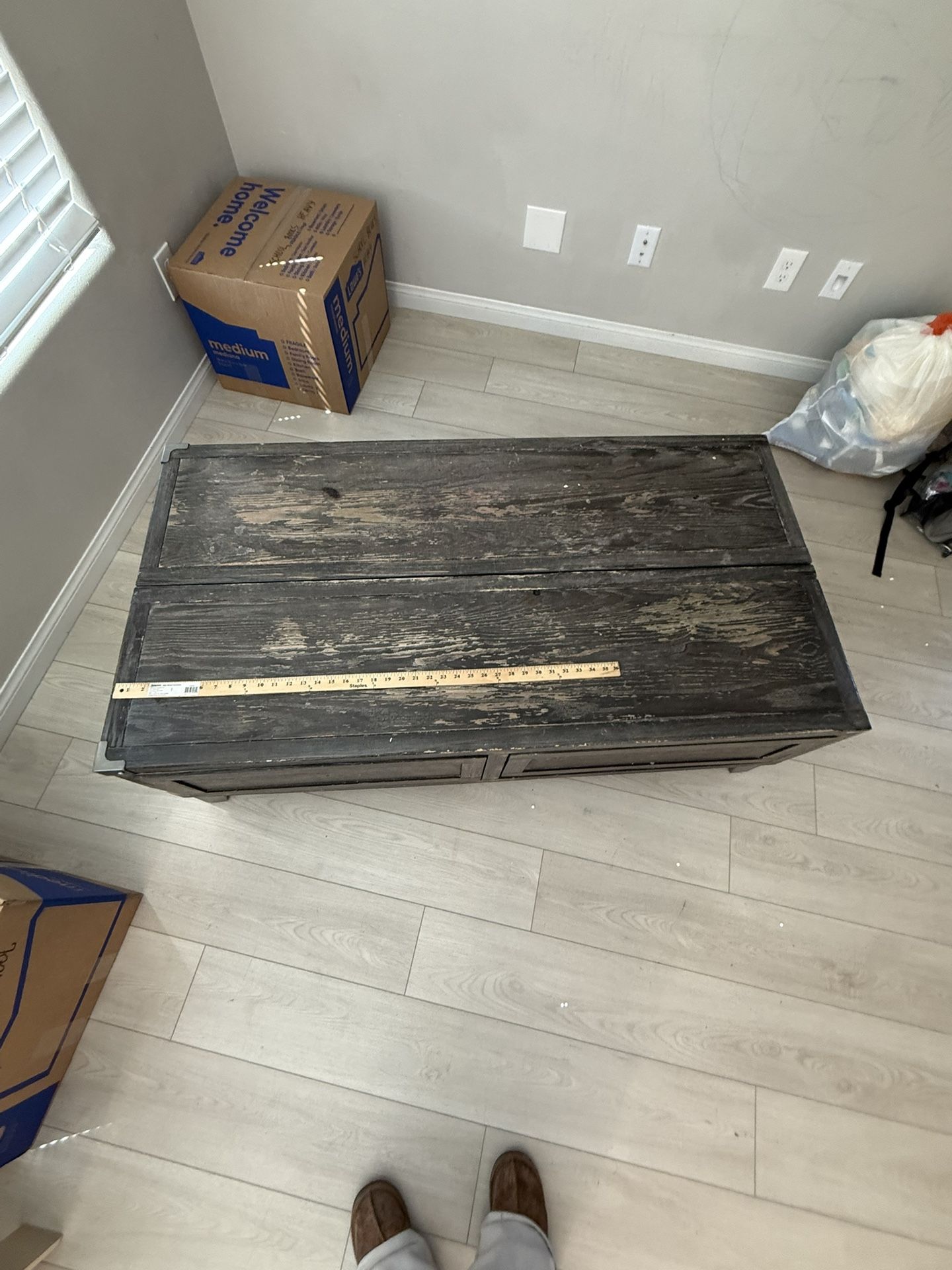 Rustic Wood Coffee Table with Storage