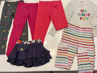 6- Piece Kids 10/12 (L) Comfy Lot (Pj set, Leggings, adidas Skirt)