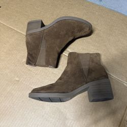 Brown suede ankle boots