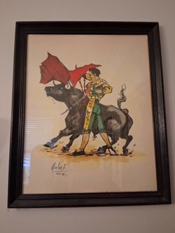Matador Bullfighter Toreador Art Framed