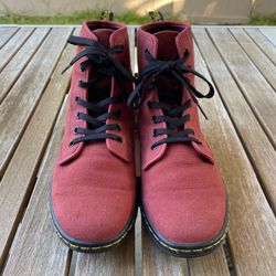 Dr. Martens red/burgundy canvas boots women’s size 8.