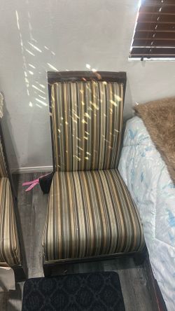 Luxurious Antique Heavy Wood Chairs – Vintage Statement Pair