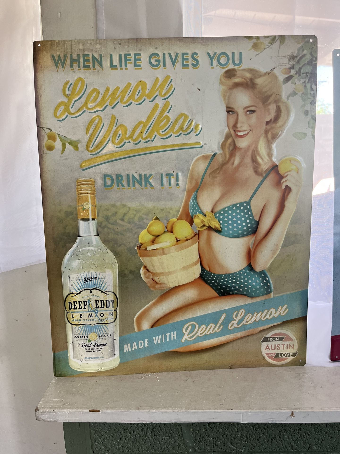 Tin Deep Eddy Lemon Sign 