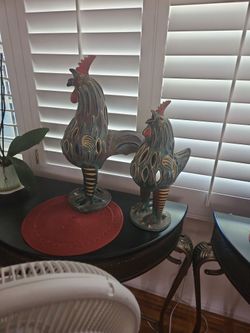 rooster and hen set  mexican arte 