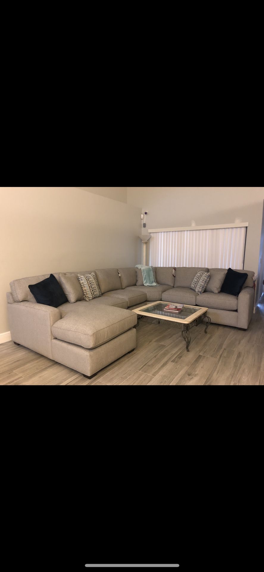 Gray Sofa Sectional Couch 