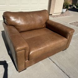 Italian Leather Oversized Armchair