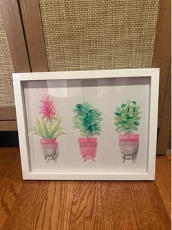 Painted Glass Plant Art