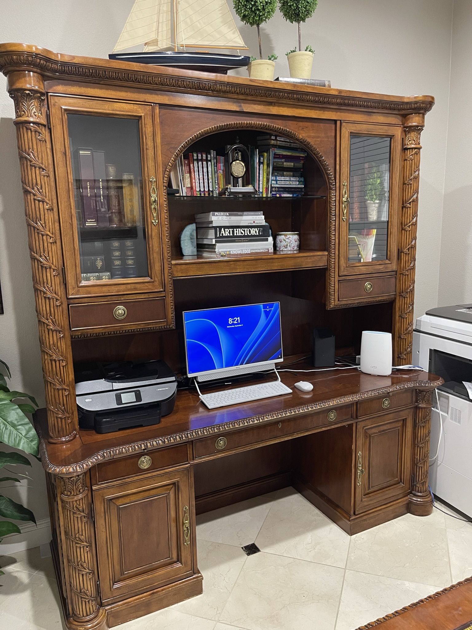 Marge Carson Hutch Credenza And Office Desk 