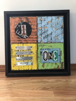 License Plate Art Framed