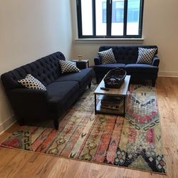 New dark grey sofa & loveseat