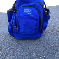 blue rawlings baseball backpack