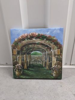 Nice unique canvas wall hanging 12in by 12in.