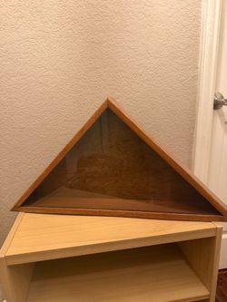 Military Flag Display Case Wood and Glass