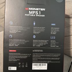 Monster Mfs1 Bluetooth And Radio Speaker Totally New 40 Watts 