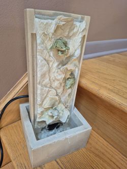 Water Fountain H  16", W 7"1/4 x 7"1/4, Polystone, Heavy, Works Great!