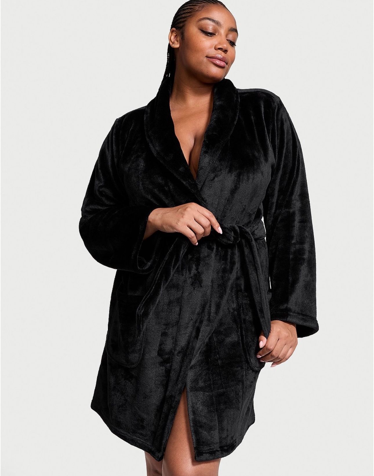 Victoria's Secret short cozy robe black size M/L