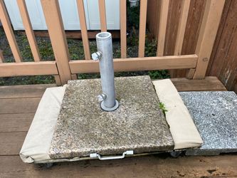 Heavy Granite Patio Umbrella Base with Wheels