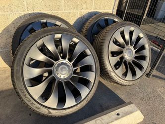 21” Tesla Model Y UberTurbine Performance Wheels Rims Tires TPMS Stock Factory Original OEM