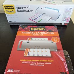 Scotch Thermal Laminator With 200 Thermal Laminating Pouches