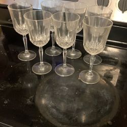7 Tall Wine Glasses 
