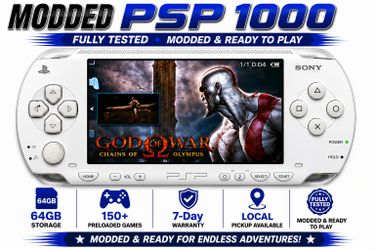 🔥 Sony PSP-1000 White — Preloaded Games, Ready to Play + 7-Day Warranty 🔥