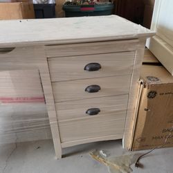 White Desk With Side Table/Storage