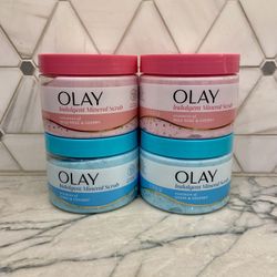 Olay Indulgent Mineral Scrub Body Wash with Essences of Guava and Coconut OR Wild Rose & Cherry 11oz. New