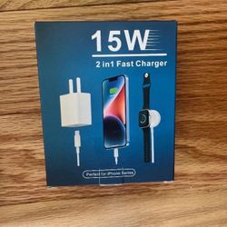 Apple Watch Charger，2023 Upgraded 2 in 1 iPhone and iWatch Wireless Magnetic Fast Charging Cable 6FT with USB-C Charger Block Compatible with Apple Wa