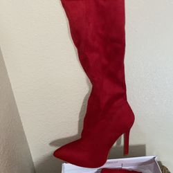 Red Thigh High Boots 