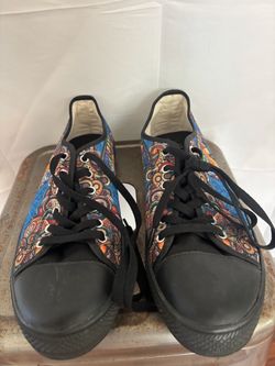 Low-Top Sneakers with Colorful Paisley Print