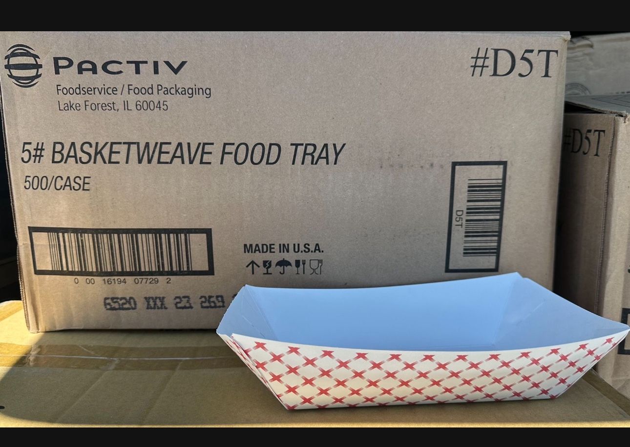 5lb food Tray And 16oz Container W/lid CHEAP! 