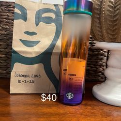 Sunset Starbucks Glass Bottle