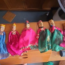 5 Decorative Puppet Wooden Dolls 