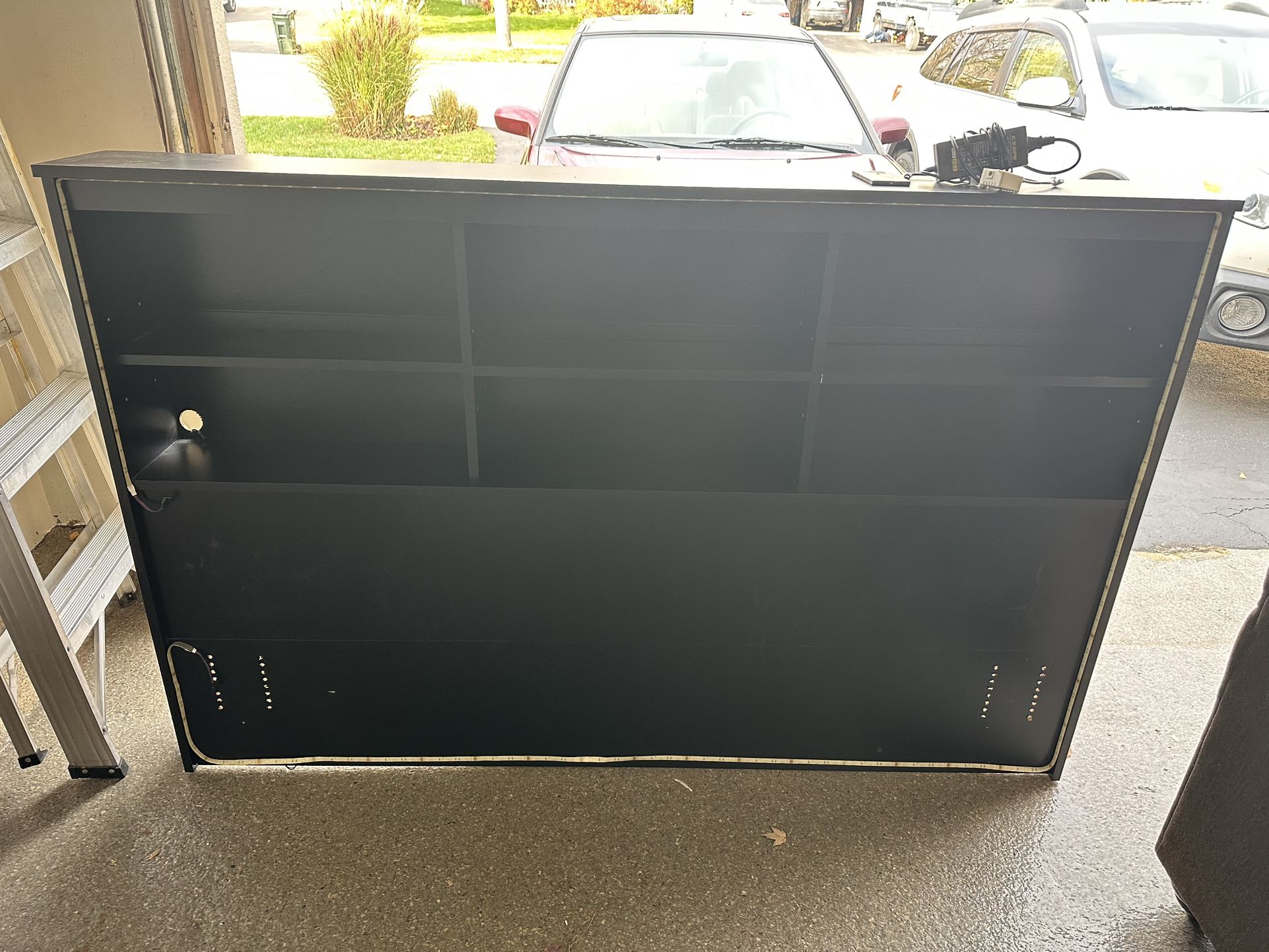 Queen Bed Bookshelf headboard