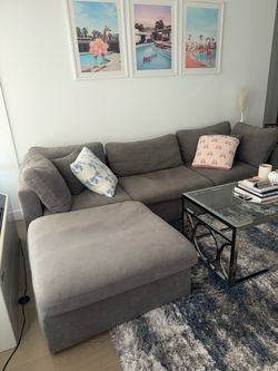 Gray Sectional Sofa with Chaise