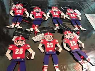 Christmas ornaments wooden movable football bundle ( 7 pc ) $15.00