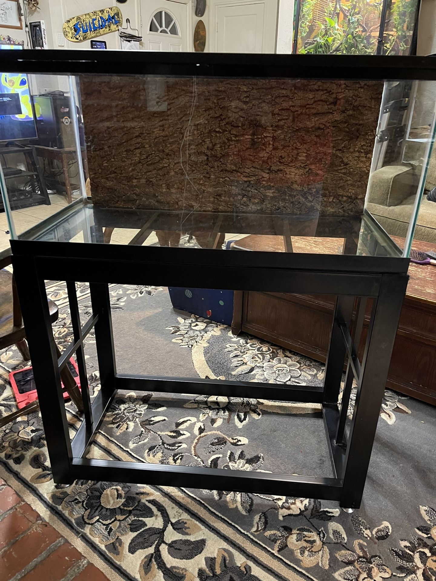 40 Gallon Breeder Tank, 3D Background, Lid And Stand For Sale