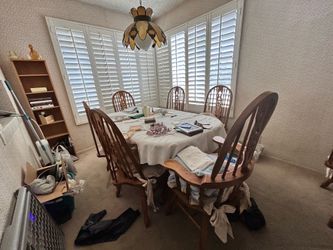 Wood table with chair