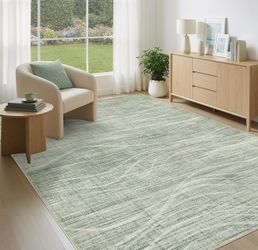 WITSHOCK 6x9 Living Room Rug Washable Area Rug Modern Abstract Rugs Non Slip Indoor Carpet for Bedroom Dining Room Kitchen Office Home Decor Stain Res