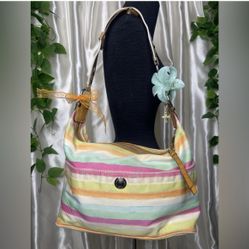 Coach Pastel Striped Shoulder Bag